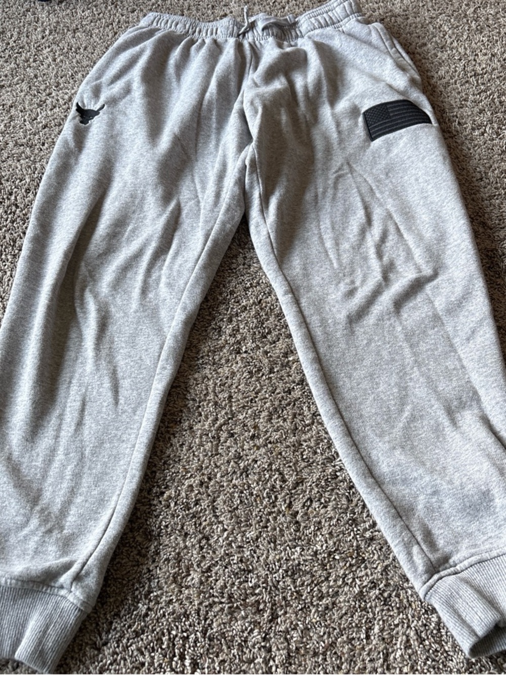Under Armour Gray Athletic Sweatpants with Black Patch Details